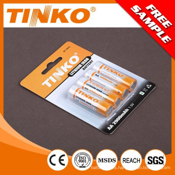 1.5V AA 2900mah de litio con gran capacidad y el OEM da la bienvenida